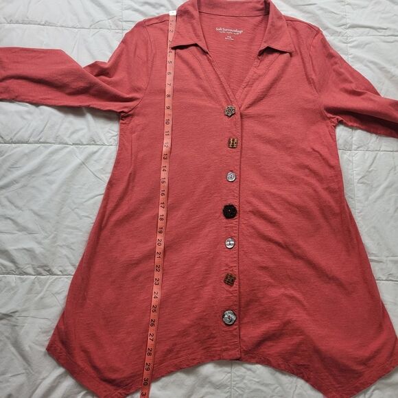 Soft Surroundings Women's Danielle Statement Button Down 3/4 Sleeve Top Size S - Picture 8 of 13